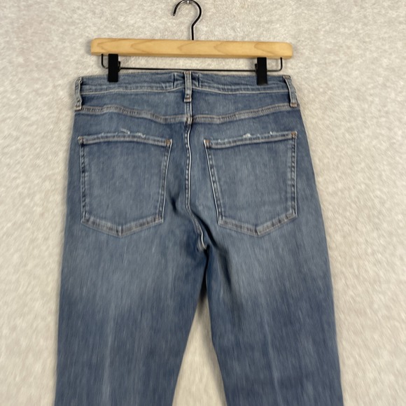 AGOLDE Sophia High Rise Skinny Crop Jeans Womens 30 Distressed Ripped Knees - Picture 10 of 12